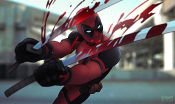 Deadpool Sword Artwork, deadpool, superheroes, artwork, digital-art, deviantart HD wallpaper