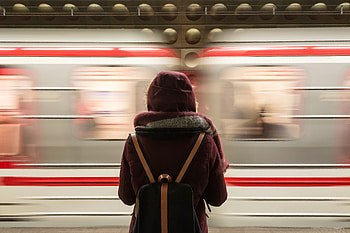 Miscellanea, Miscellaneous, Speed, Loneliness, Station, Backpack, Rucksack, Train, Traveller, Traveler, Railway Station HD wallpaper