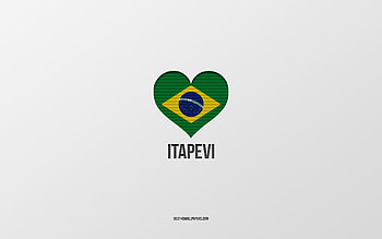 I Love Itapevi, Brazilian cities, Day of Itapevi, gray background, Itapevi, Brazil, Brazilian flag heart, favorite cities, Love Itapevi HD wallpaper