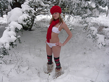 Are you zing?, sexy, bikini, girl, snow HD wallpaper