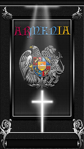 Armenia, symbol, christian, cross, coat-of-arms, eagel, lights, lion HD phone wallpaper