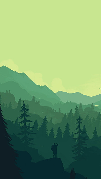 Firewatch, Green, Forest, Mountains, Minimal, , Creative Graphics,. for , Android, Mobile and HD phone wallpaper