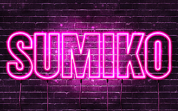 Happy Birtay Sumiko, , pink neon lights, Sumiko name, creative, Sumiko Happy Birtay, Sumiko Birtay, popular japanese female names, with Sumiko name, Sumiko HD wallpaper