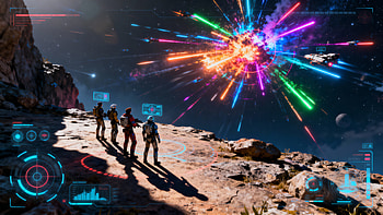 Sci‑Fi — Neon Starburst Frontier, Sci Fi, Space Battle, Explosion, Astronaut HD wallpaper