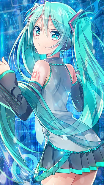 Hatsune Miku, aqua, electric blue HD phone wallpaper