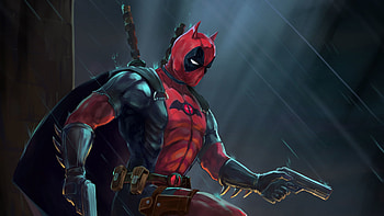Batpool, crossover, batman and deadpool, artwork, comics HD wallpaper