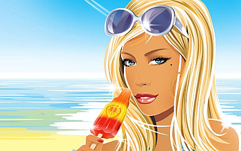 Ice Cream, Vector, Girl, Glasses, Spectacles, Face HD wallpaper