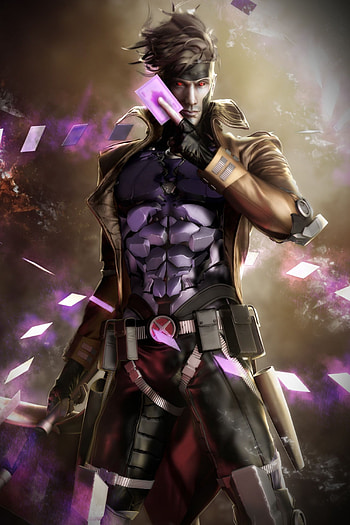 Gambit, Marvel Comics, Rogue's turbulent romance, Mutant charm HD phone wallpaper