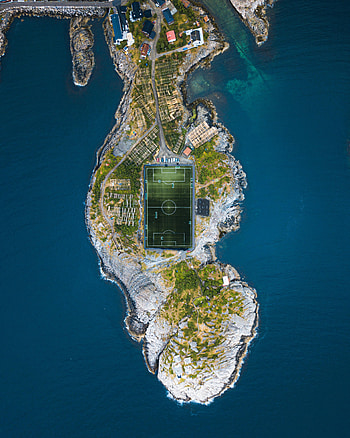 Nature, Sea, City, View From Above, Island, Stadium HD phone wallpaper