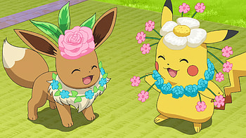 Pokémon Ultimate Journeys - Eevee and Pikachu Celebrate, Eevee (Pokémon), Pikachu, Anime, Pokémon Ultimate Journeys: The Series HD wallpaper