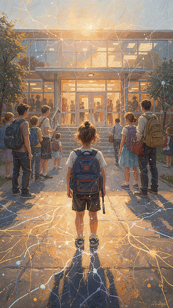First Day Sunrise | Schoolyard Glow | First Bell | Back-to-School | New Beginnings, Student HD phone wallpaper