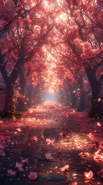 Enchanted Spring Blossom Lane, spring HD phone wallpaper