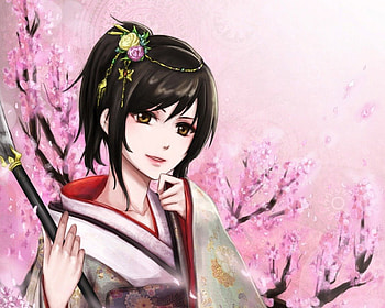 Pink Background, kimono, yukata, brush, cute, long hair, beauty, nice, female, sexy, sweet, hot, girl, beautiful, black hair, anime girl, pink, anime, pretty, gintama, lovely, shimura tae HD wallpaper