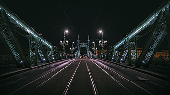 City lights, Budapest road, Night scenery, Urban glow HD wallpaper