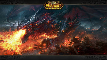 video games dragons fire deathwing battles artwork fan art world of warcraft cataclysm HD wallpaper