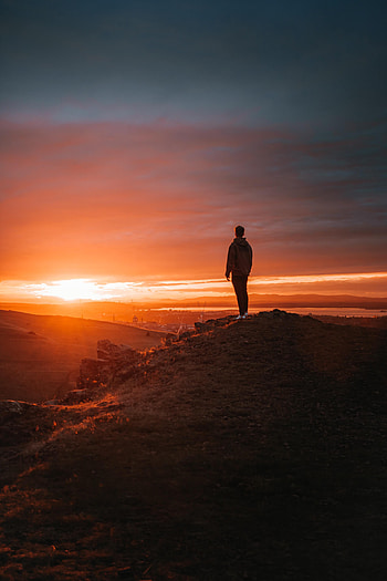 Alone, Sunset, Miscellanea, Miscellaneous, Human, Person, Loneliness, Lonely HD phone wallpaper