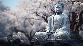 Serene Buddha Statue, buddha, statue, religious, buddhism HD wallpaper