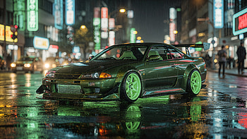 Neon JDM : Emerald Skyline at Midnight, Sports Car, Coupé HD wallpaper