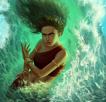 Avatar Katara, sea, katara, teal, aqua, girl, digital art, beautiful, fantasy, cg, elemental, water, avatar, female, stunning HD wallpaper