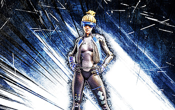 Neo Versa, grunge art, Fortnite Battle Royale, Fortnite characters, blue abstract rays, Neo Versa Skin, Fortnite, Neo Versa Fortnite HD wallpaper
