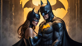 Batgirl And Batman , batgirl, batman, superheroes, ai, artist, artwork, digital-art, deviantart HD wallpaper