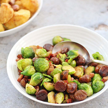 Pan-fried sprouts, Chestnut and bacon, Easy peasy recipe, Delicious side dish HD phone wallpaper