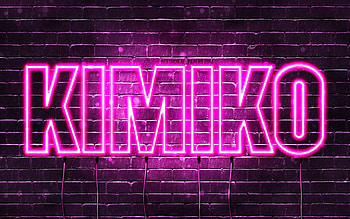 Happy Birtay Kimiko, , pink neon lights, Kimiko name, creative, Kimiko Happy Birtay, Kimiko Birtay, popular japanese female names, with Kimiko name, Kimiko HD wallpaper