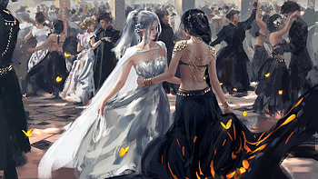 Dancing Women, womenm, Dancing, fantasy, art HD wallpaper