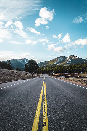 Nature, Trees, Mountains, Road, Markup, Dahl, Distance HD phone wallpaper