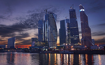 Moscow Travels, Majestic skyscrapers, Vibrant cityscape, Urban beauty HD wallpaper