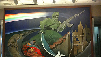 Denver International Airport, Leo Tanguma murals, Denver International Airport, Mural art HD wallpaper