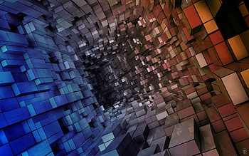 Abstract, Form, Space, Immersion, Tunnel, Cube HD wallpaper