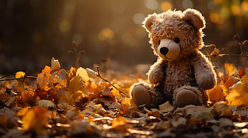 Teddy Bear Autumn Bliss, teddy bear, man made, stuffed animal HD wallpaper