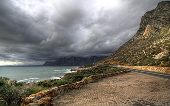 Stormy Beach, clouds, ocean HD wallpaper