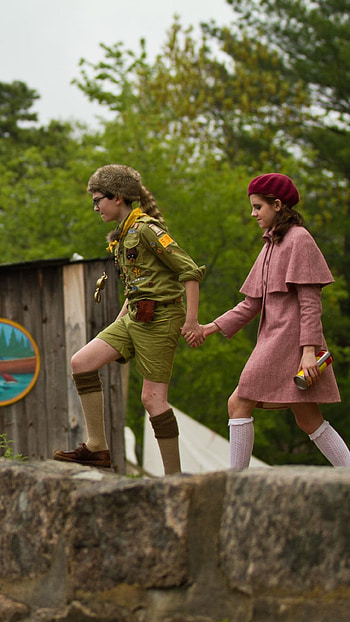 Moonrise Kingdom, Wes Anderson, Quirky romance, Visual storytelling HD phone wallpaper