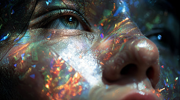 Iridescent Gaze: Woman's Face, Eye, Makeup HD wallpaper