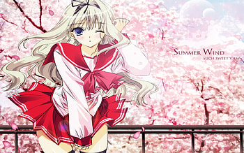 Summer Wind-cool.., sexy, cute, pink, anime HD wallpaper