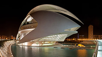 Valencia Architecture Spain Lights During Nighttime Travel HD wallpaper