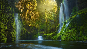 Waterfall beauty, Dreamy paradise, 1440p resolution HD wallpaper
