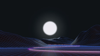 Synthwave Moon HD wallpaper