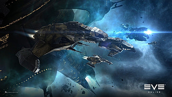 EVE Online, Spaceship , Science fiction art, Retro background HD wallpaper