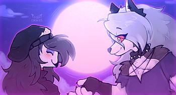 Loona and Octavia made by: @fixy_cookies, wolf, furry (anthropomorphic), Octavia (Helluva Boss), Loona (Helluva Boss), TV Show, helluva boss HD wallpaper