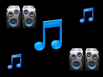 Music Loverz Worldwide! ;), blue, notes, black, boxes, labrano, worldwide, neon, music, love, boomboxes HD wallpaper