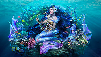 Ocean's Call, mermaid, digital, art, fantasy, , girl, siren, woman HD wallpaper