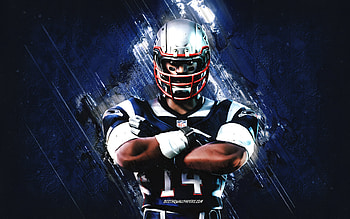 Fortnite New England Patriots Skin, Fortnite, main characters, blue stone background, New England Patriots, Fortnite skins, New England Patriots Skin, New England Patriots Fortnite, Fortnite characters HD wallpaper