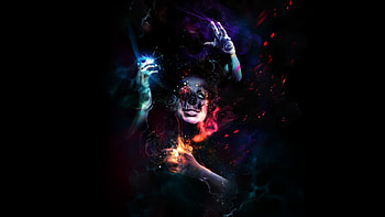 Man, Hands, Horror, Colorful, Dark, Skull, Dressings HD wallpaper
