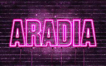 Aradia, , with names, female names, Aradia name, purple neon lights, Aradia Birtay, Happy Birtay Aradia, popular italian female names, with Aradia name HD wallpaper