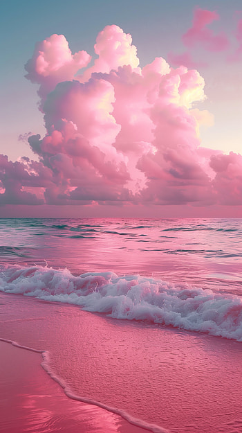Pink Paradise Beach, pink, pink aesthetic, beach HD phone wallpaper