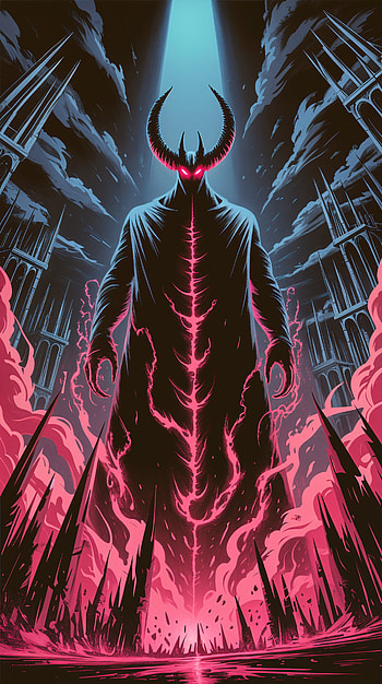 Neon Helllord | Void Sentinel | Crown of Ashes, demon HD phone wallpaper