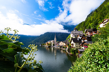 Landscape, Nature, Mountains, Building, Lake, Village HD wallpaper